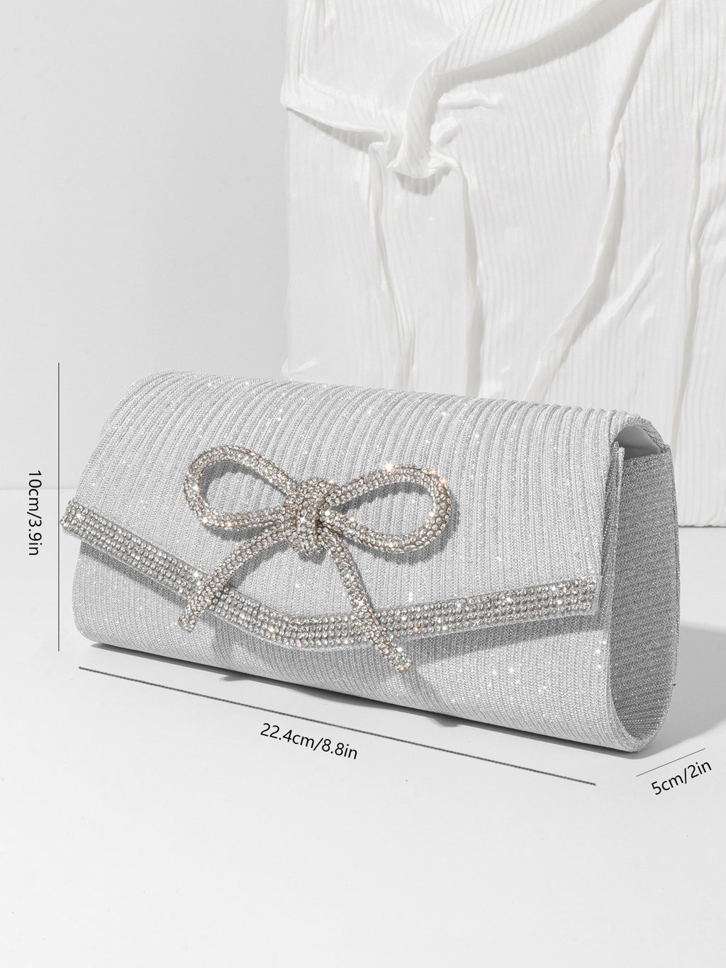 Bow Evening Bag Sparkly Clutch Purses For Women Wedding Glitter Rhinestone Party Prom Purse Dressy Clutch Bags