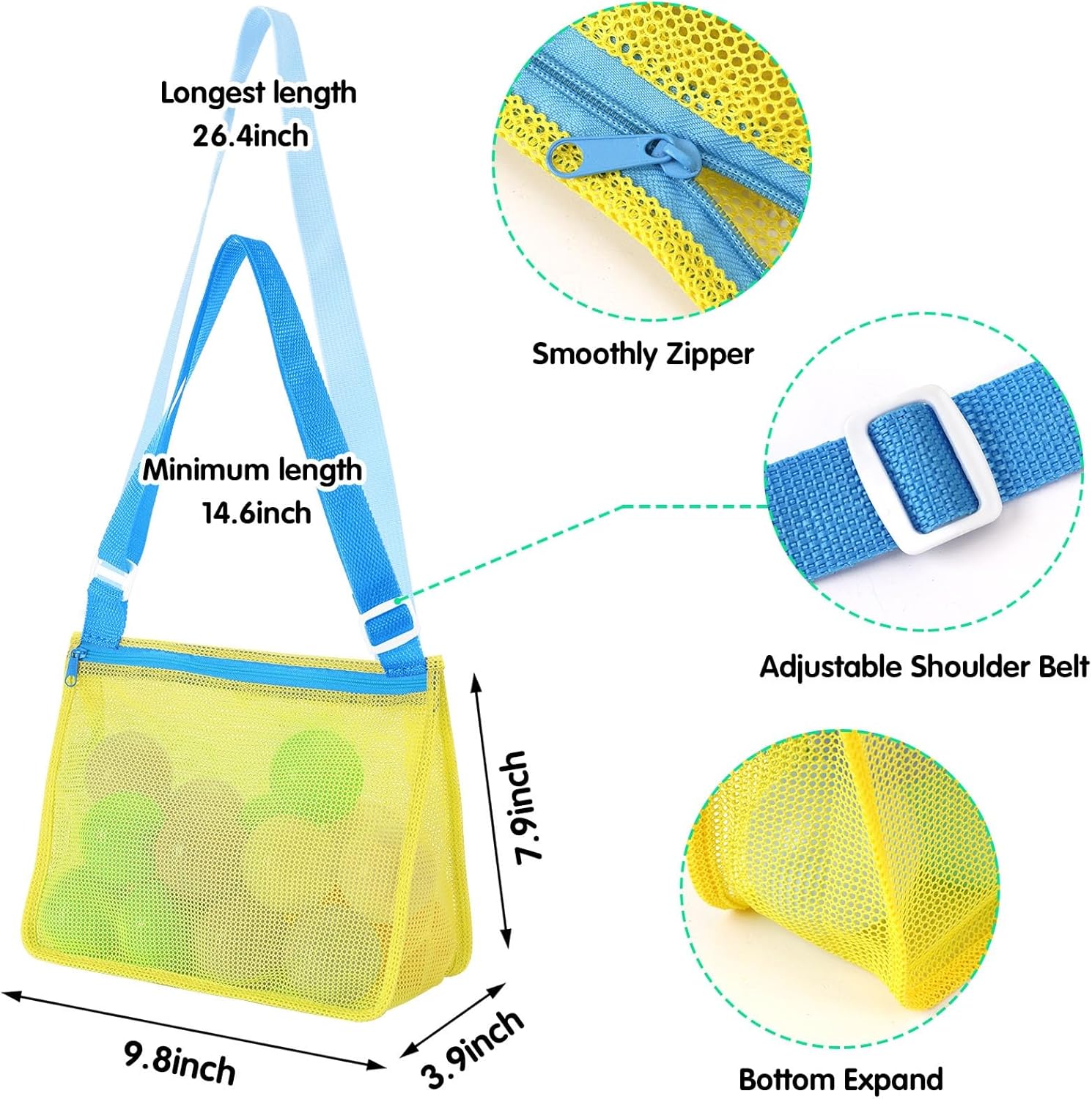 3 Pack Beach Toys Mesh Beach Bag Seashell Bag Sand Toy Shell Collecting For Holding Shells Swimming Pool Storage With Adjustable Carrying Straps For Boys And Girls Clearance