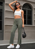 Women's New Button Up Straight Leg Pants With Pocket Loose Yoga Pants