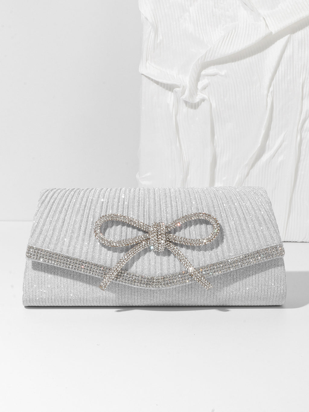 Bow Evening Bag Sparkly Clutch Purses For Women Wedding Glitter Rhinestone Party Prom Purse Dressy Clutch Bags
