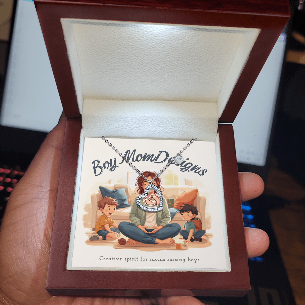 Baby Feet Heart Necklace