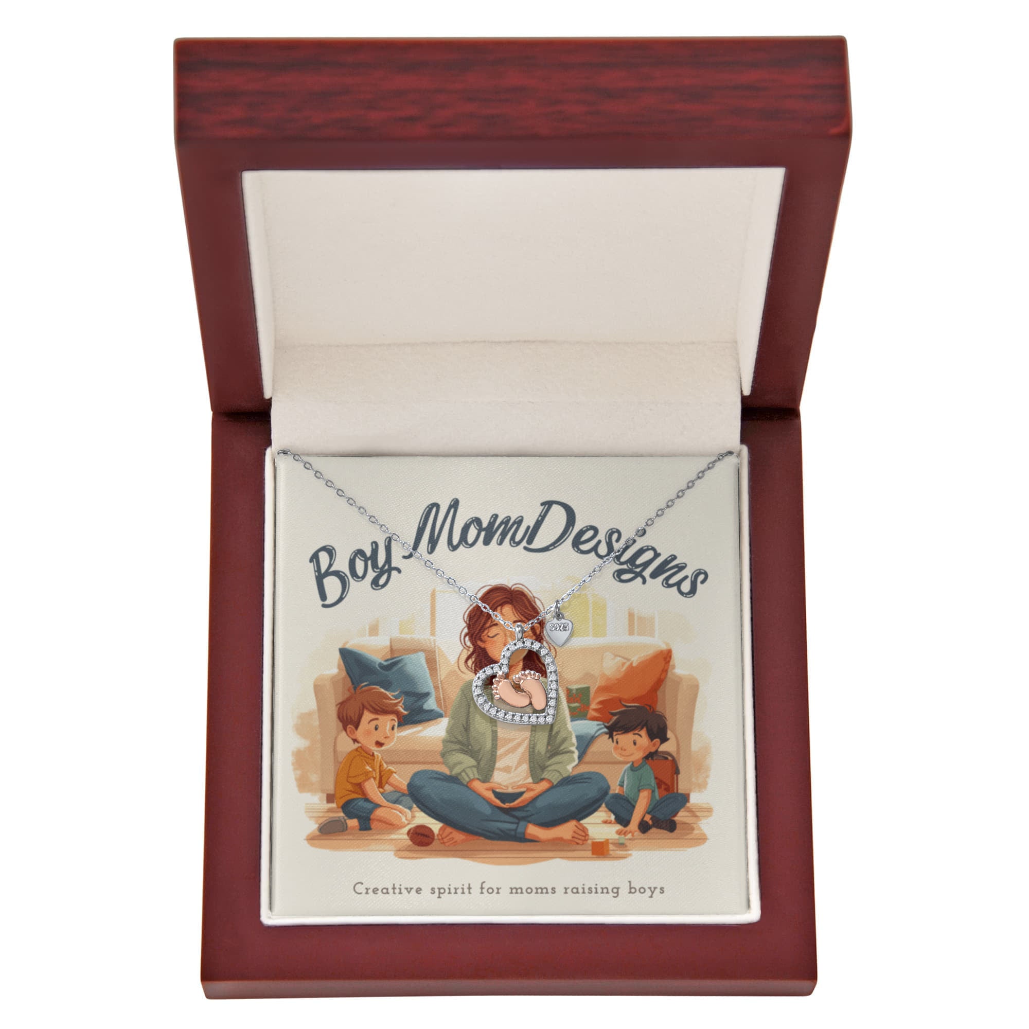 Baby Feet Heart Necklace