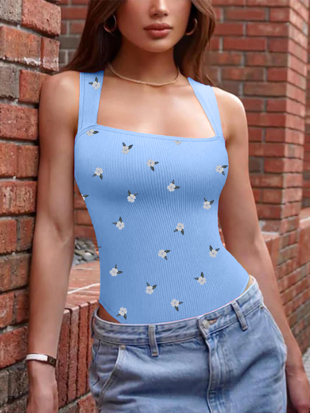 Women's One-piece Set Sleeveless Square Neck Skinny Yoga Bodysuit, Women's Sportswear Clothing